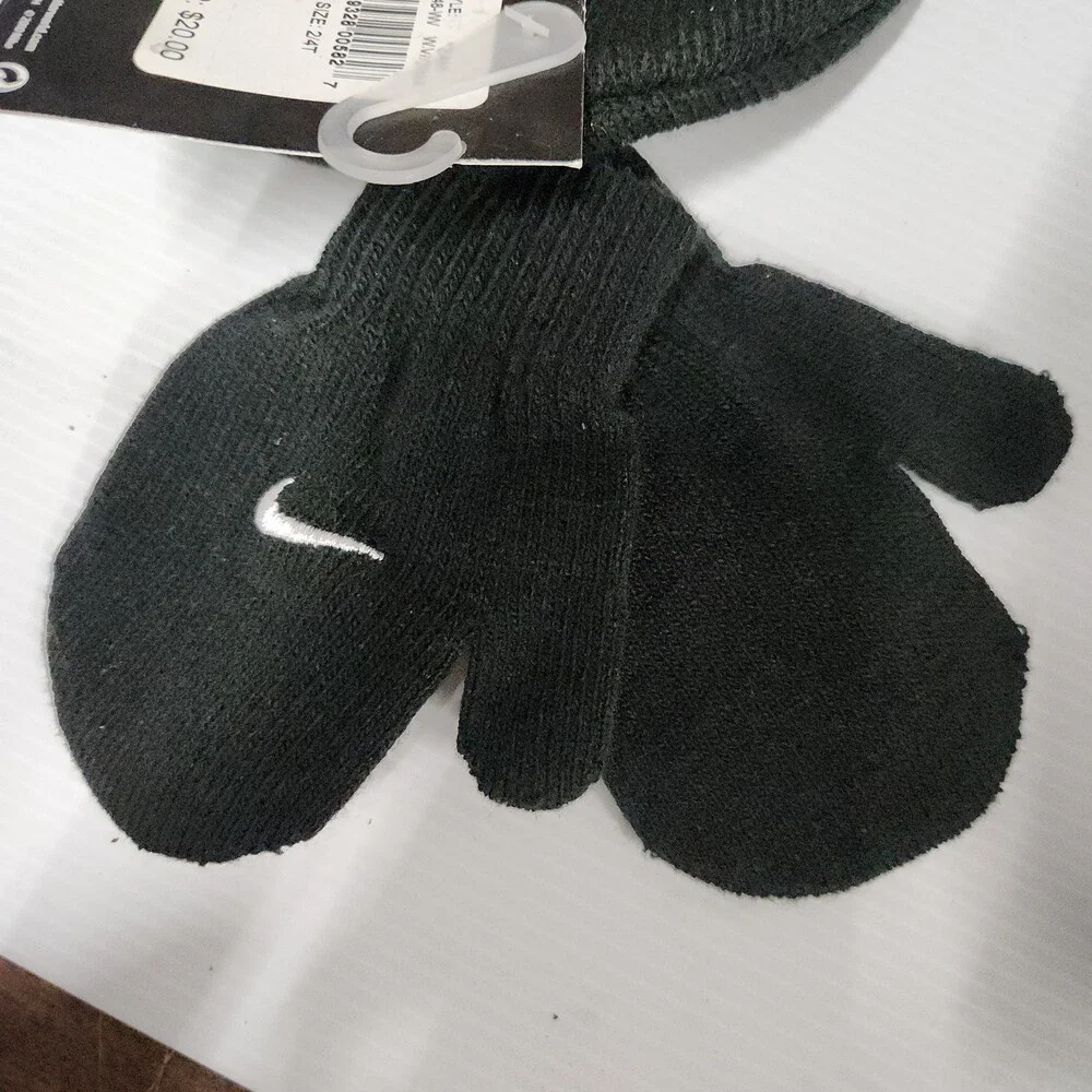 Nike W Virginia Tech Hokies Toddler Beanie Mittens 2/4T Acrylic Black Orange 144